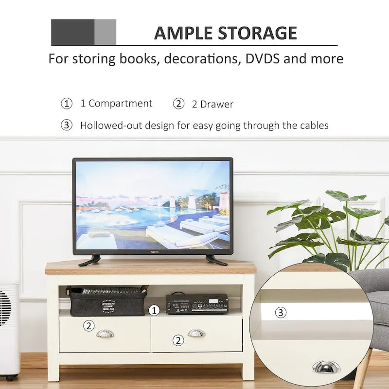 Meuble TV de 37,5 po avec tiroirs et rangement pour téléviseurs de 50 po