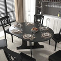 Table de salle à manger moderne ronde extensible avec piètement en X