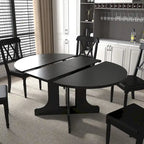 Table de salle à manger moderne ronde extensible avec piètement en X