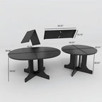 Table de salle à manger moderne ronde extensible avec piètement en X