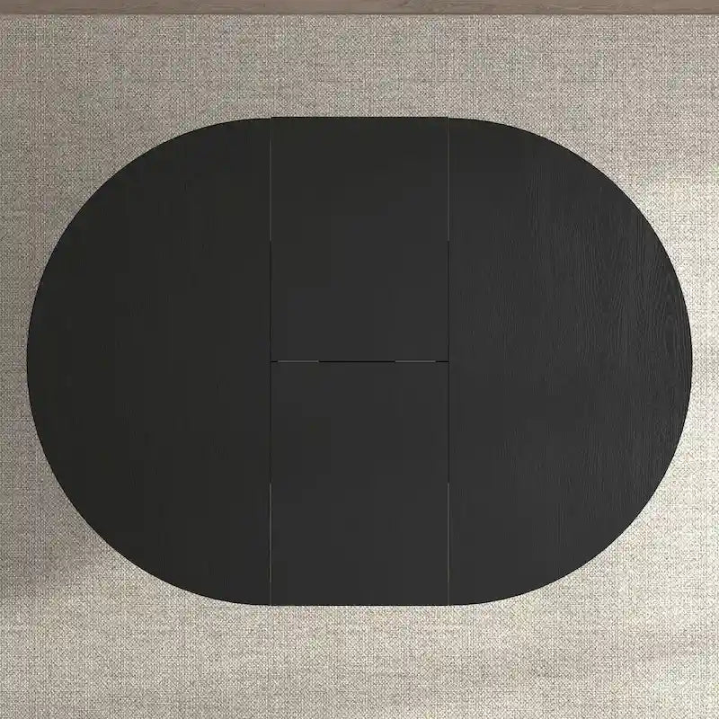 Table de salle à manger moderne ronde extensible avec piètement en X