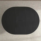 Table de salle à manger moderne ronde extensible avec piètement en X