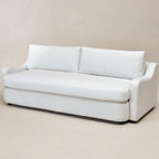 Canapé 3 places en lin à assise profonde avec coussins réversibles, 90 po. L