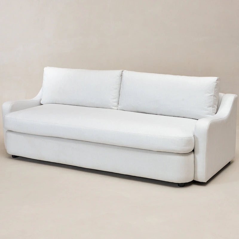 Canapé 3 places en lin à assise profonde avec coussins réversibles, 90 po. L