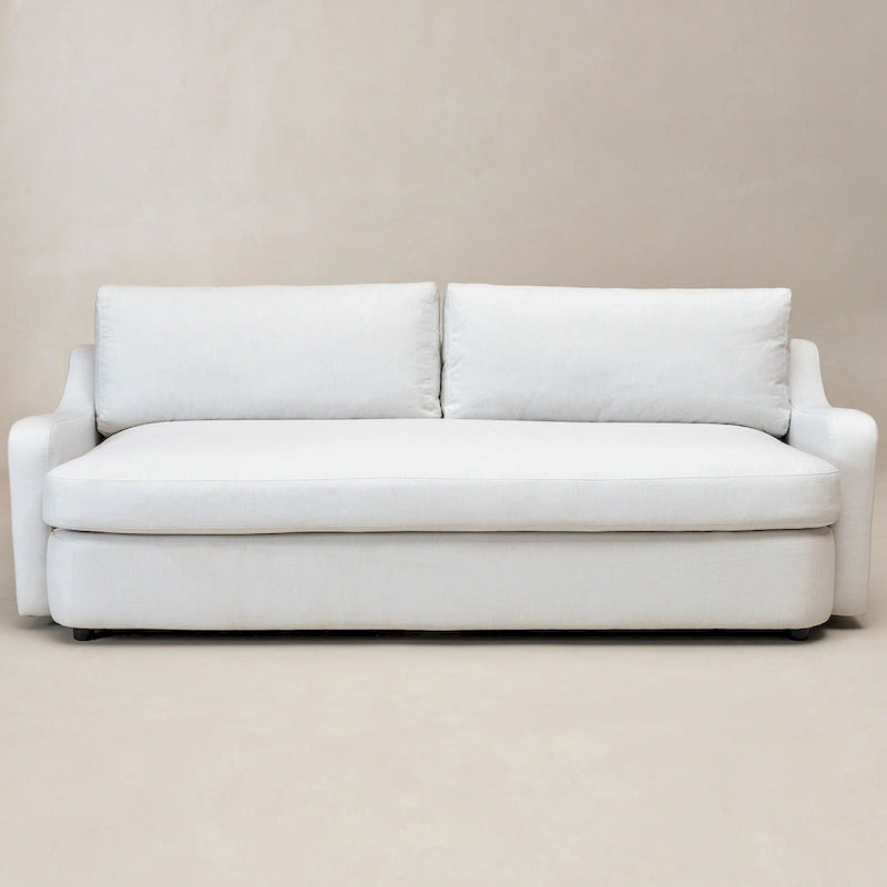 Canapé 3 places en lin à assise profonde avec coussins réversibles, 90 po. L