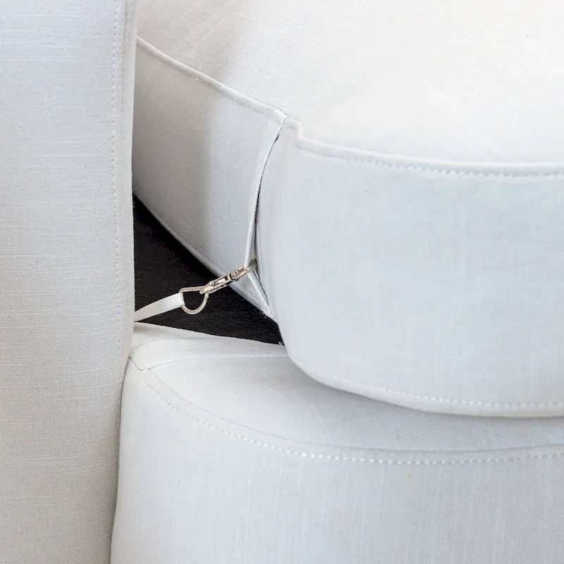 Canapé 3 places en lin à assise profonde avec coussins réversibles, 90 po. L