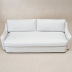 Canapé 3 places en lin à assise profonde avec coussins réversibles, 90 po. L