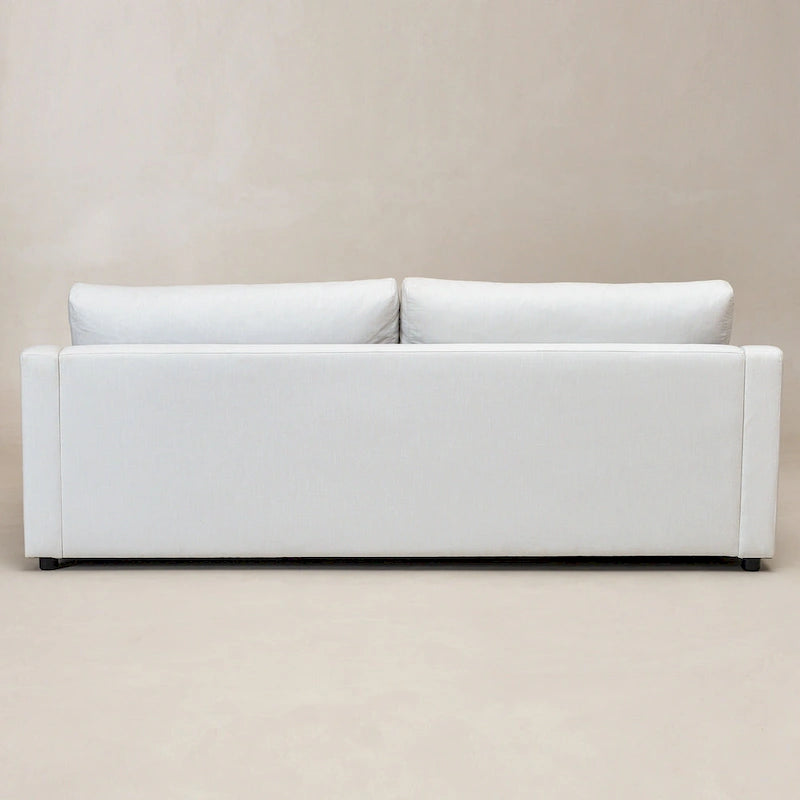 Canapé 3 places en lin à assise profonde avec coussins réversibles, 90 po. L