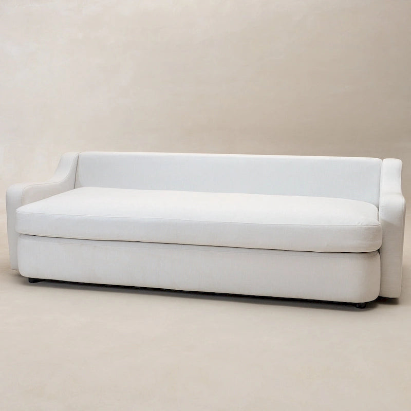 Canapé 3 places en lin à assise profonde avec coussins réversibles, 90 po. L
