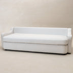 Canapé 3 places en lin à assise profonde avec coussins réversibles, 90 po. L