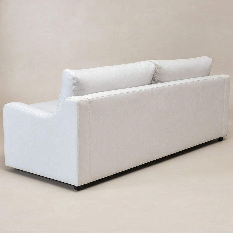 Canapé 3 places en lin à assise profonde avec coussins réversibles, 90 po. L