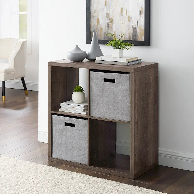 Meuble de rangement quatre cubes - 30 - Gris