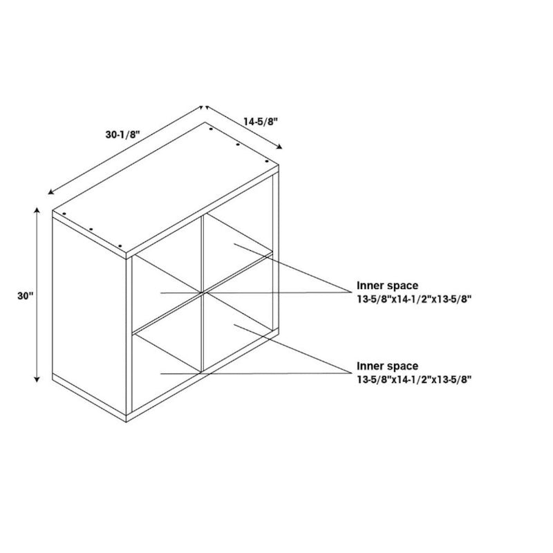 Meuble de rangement quatre cubes - 30 - Gris