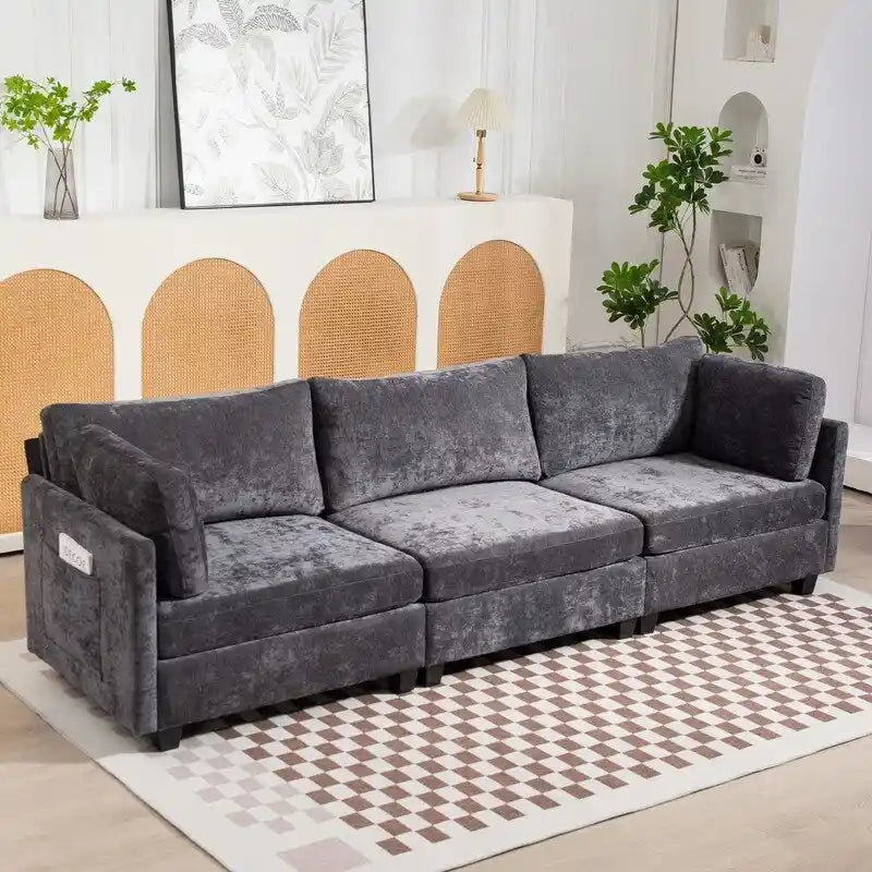 111.42 Canapé trois places en chenille