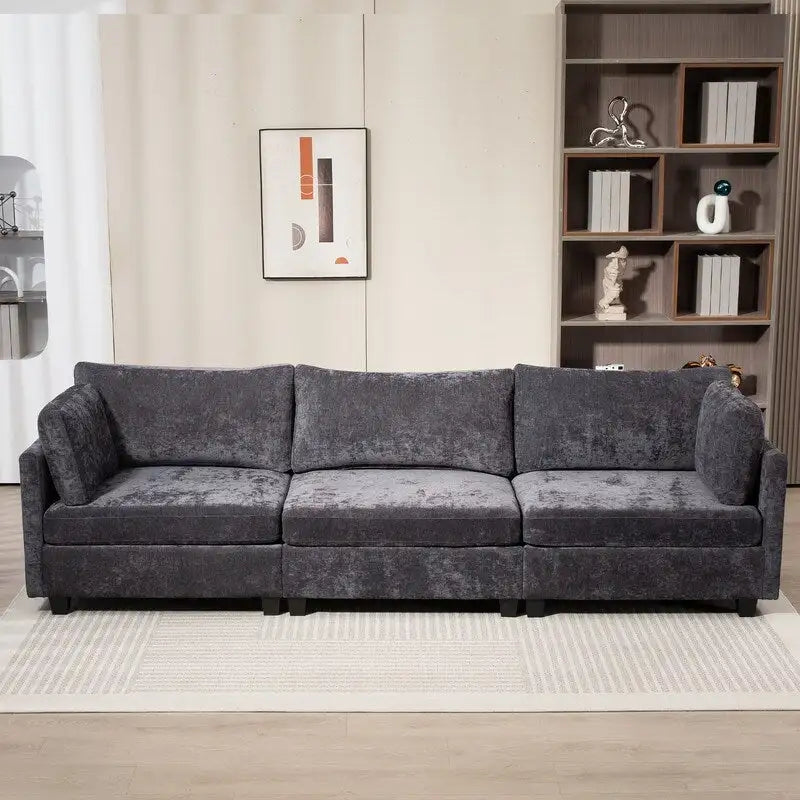 111.42 Canapé trois places en chenille