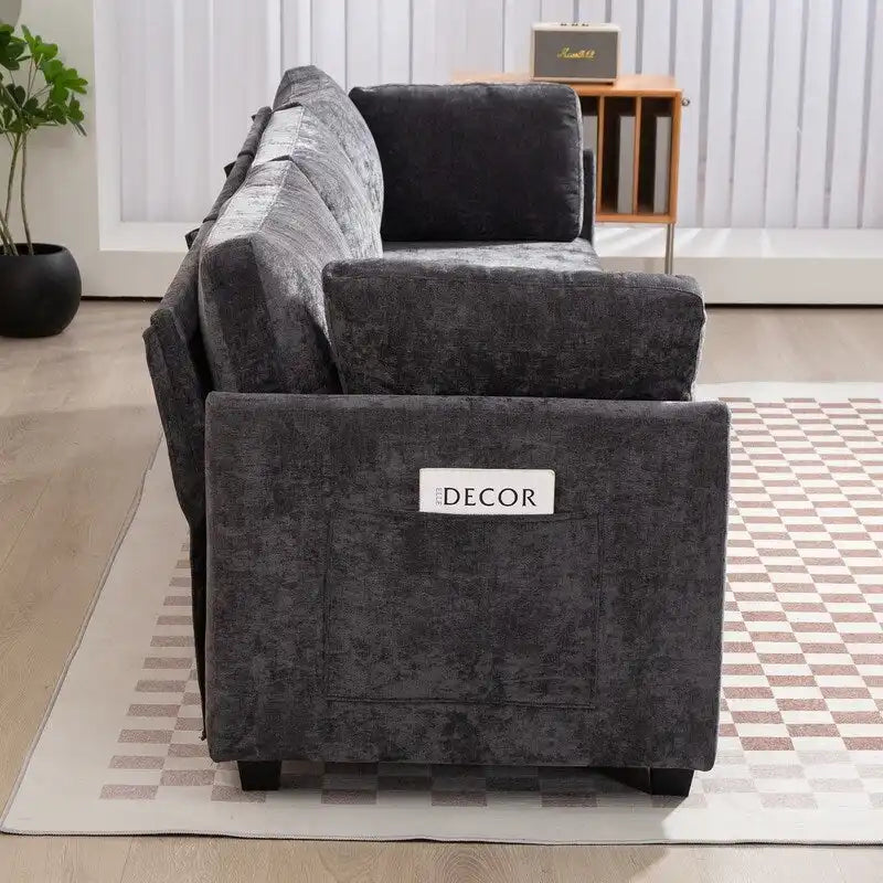 111.42 Canapé trois places en chenille