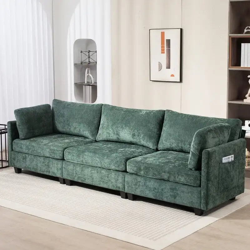 111.42 Canapé trois places en chenille