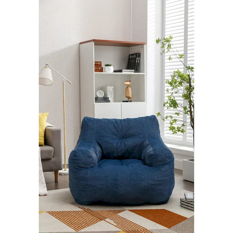 Pouf géant en tissu doux Coton et Lin avec rembourrage en mousse à mémoire de forme