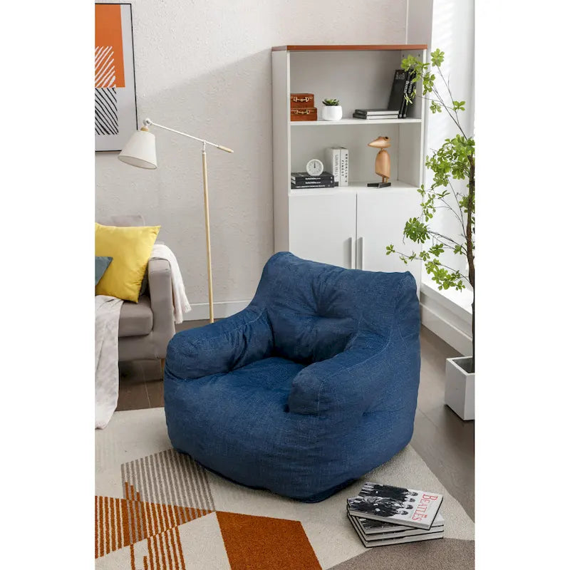 Pouf géant en tissu doux Coton et Lin avec rembourrage en mousse à mémoire de forme