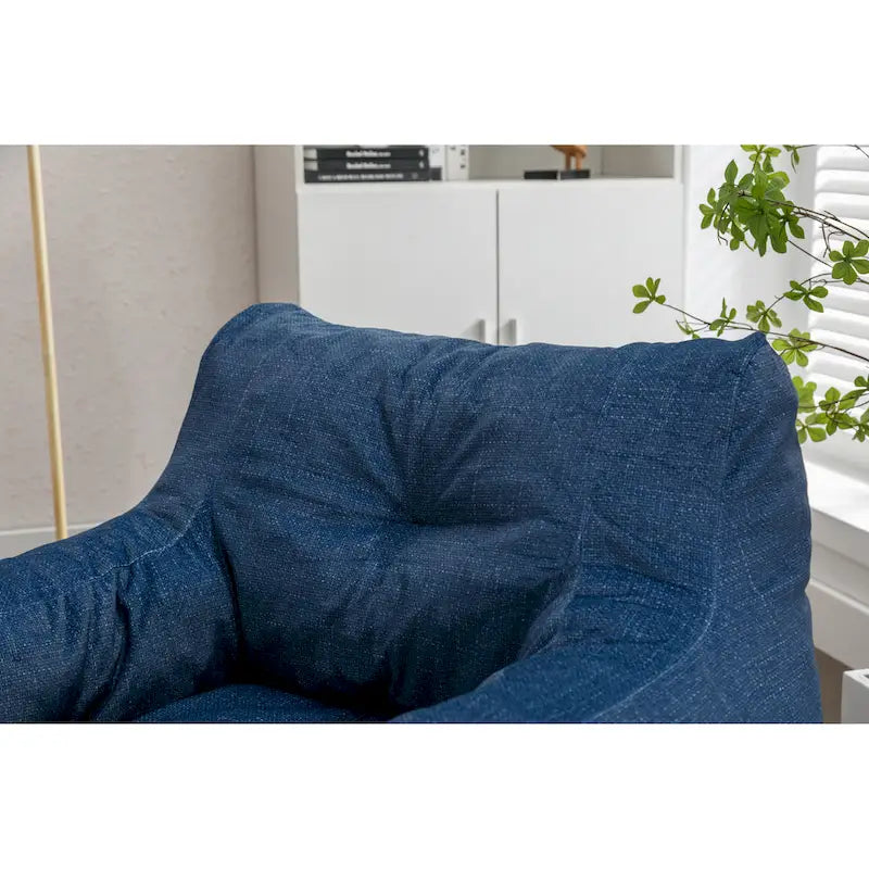 Pouf géant en tissu doux Coton et Lin avec rembourrage en mousse à mémoire de forme