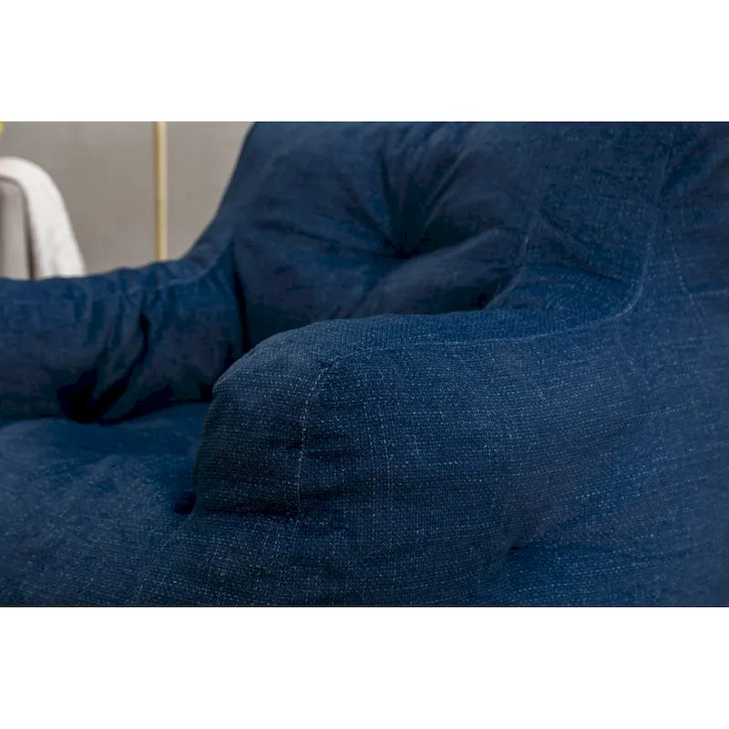 Pouf géant en tissu doux Coton et Lin avec rembourrage en mousse à mémoire de forme