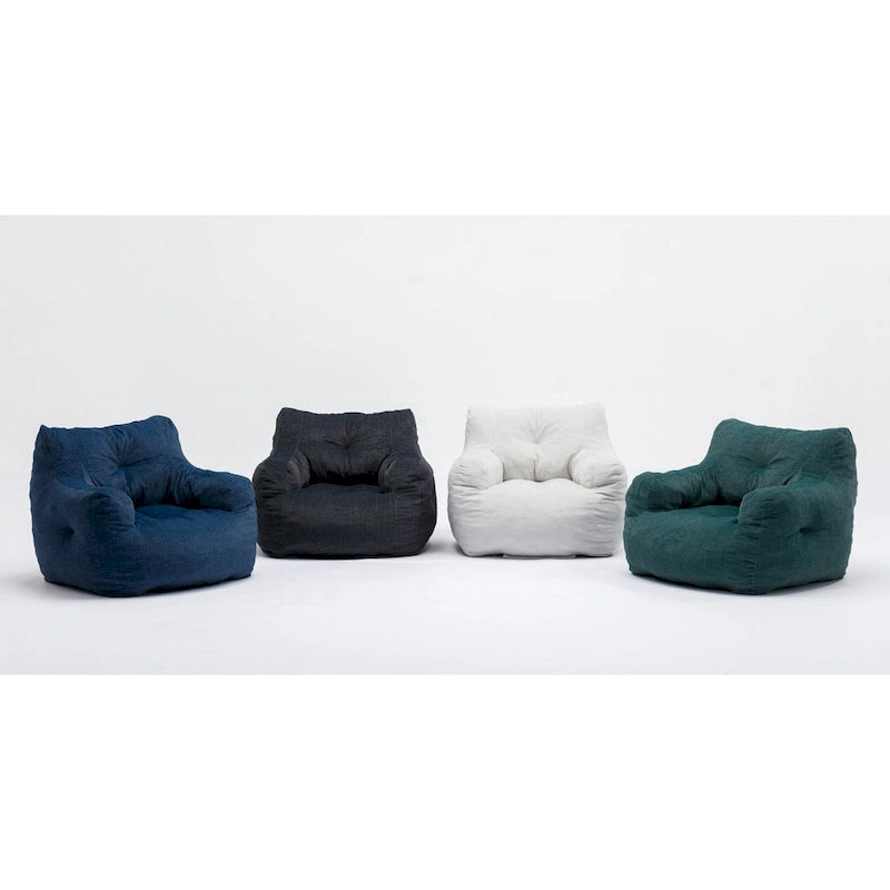 Pouf géant en tissu doux Coton et Lin avec rembourrage en mousse à mémoire de forme