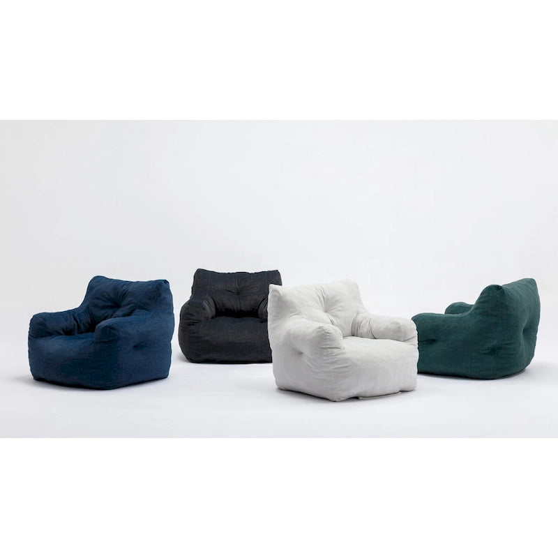 Pouf géant en tissu doux Coton et Lin avec rembourrage en mousse à mémoire de forme