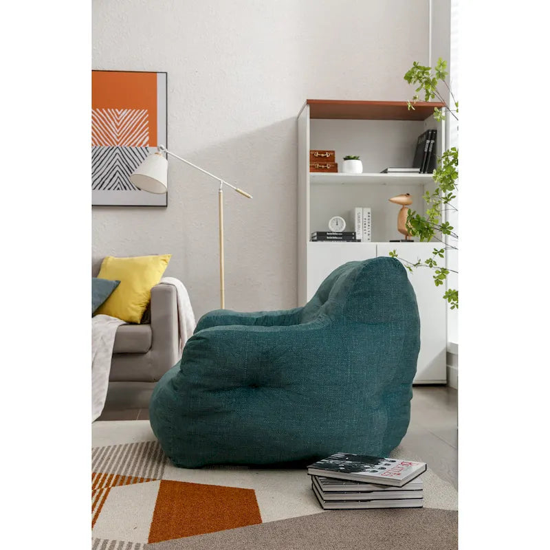 Pouf géant en tissu doux Coton et Lin avec rembourrage en mousse à mémoire de forme