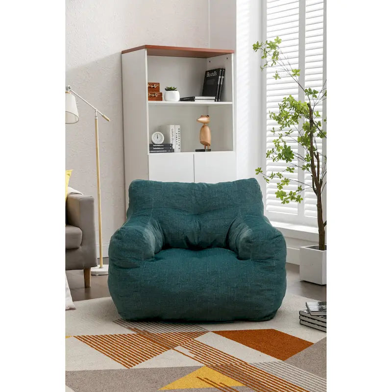 Pouf géant en tissu doux Coton et Lin avec rembourrage en mousse à mémoire de forme