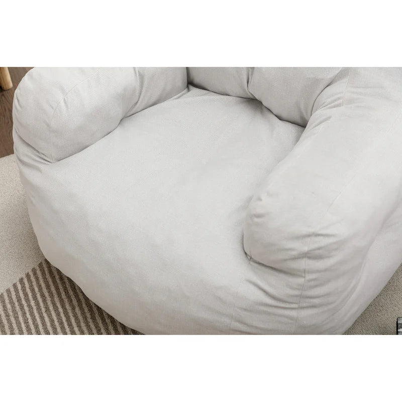 Pouf géant en tissu doux Coton et Lin avec rembourrage en mousse à mémoire de forme