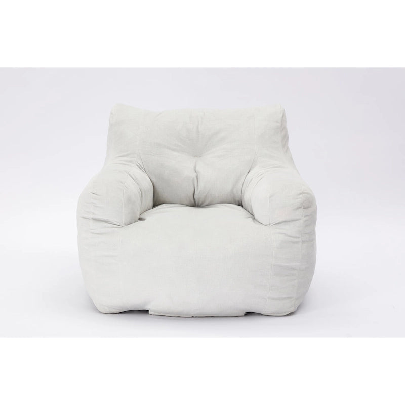 Pouf géant en tissu doux Coton et Lin avec rembourrage en mousse à mémoire de forme