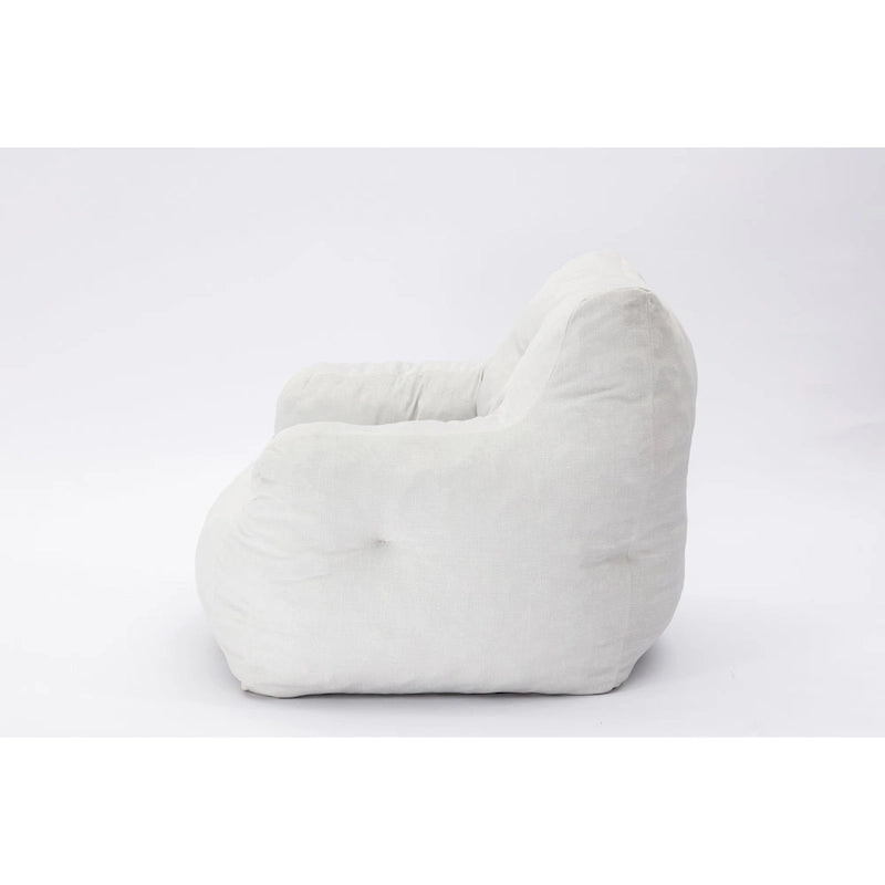 Pouf géant en tissu doux Coton et Lin avec rembourrage en mousse à mémoire de forme