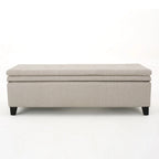 Banc de rangement en lin capitonné