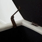 Banc de rangement en lin capitonné
