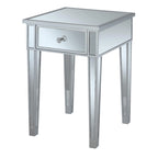 Table d'appoint à 1 tiroir, effet miroir