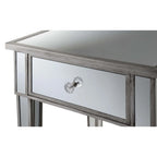 Table d'appoint à 1 tiroir, effet miroir