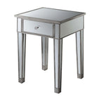 Table d'appoint à 1 tiroir, effet miroir