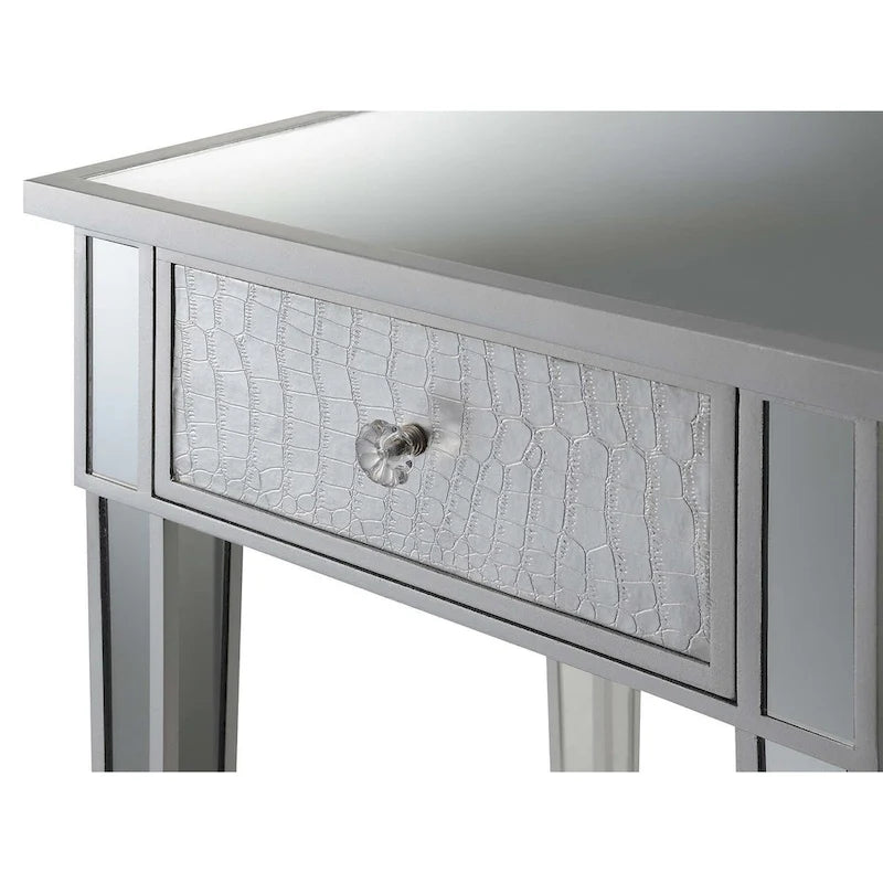 Table d'appoint à 1 tiroir, effet miroir