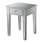 Table d'appoint à 1 tiroir, effet miroir