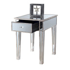 Table d'appoint à 1 tiroir, effet miroir