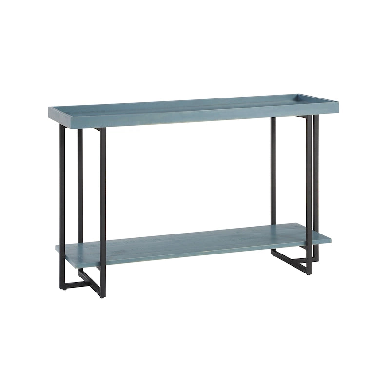 Table console de style rustique de 47 po en métal à 1 étagère