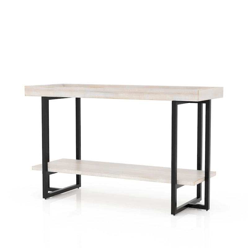 Table console de style rustique de 47 po en métal à 1 étagère
