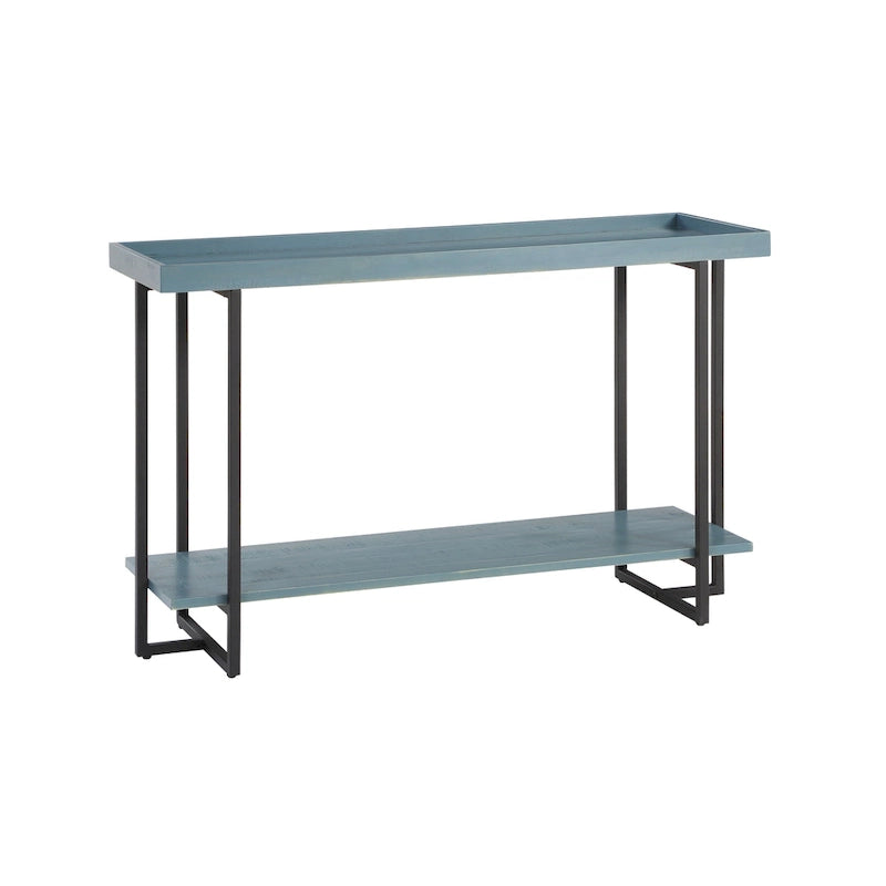 Table console de style rustique de 47 po en métal à 1 étagère