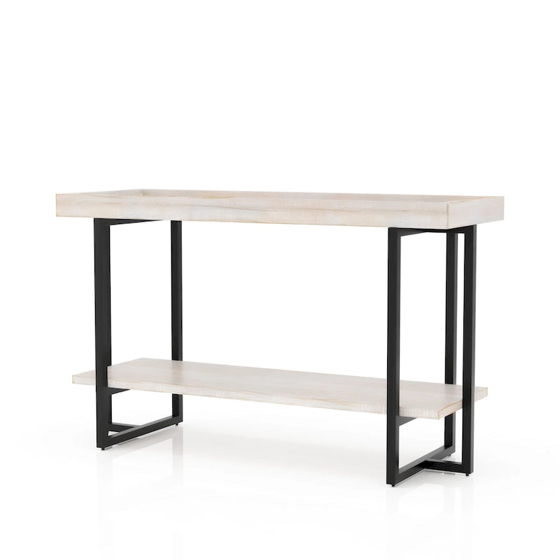 Table console de style rustique de 47 po en métal à 1 étagère