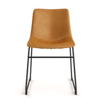 Chaises d'appoint en cuir vegan avec pieds noirs