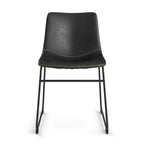 Chaises d'appoint en cuir vegan avec pieds noirs