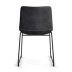 Chaises d'appoint en cuir vegan avec pieds noirs