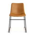Chaises d'appoint en cuir vegan avec pieds noirs