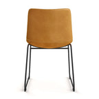 Chaises d'appoint en cuir vegan avec pieds noirs