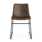 Chaises d'appoint en cuir vegan avec pieds noirs